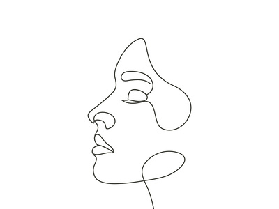 Beauty face one line art style