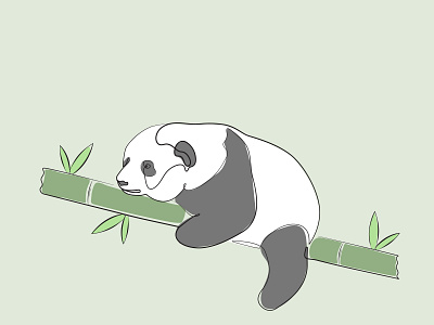 Cute panda bear elegant line art style