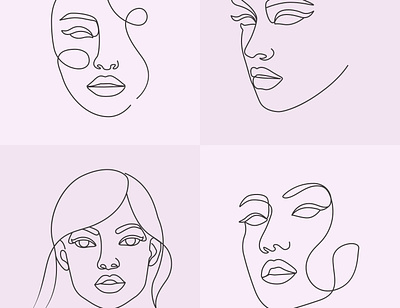 Line drawing beauty face portrait abstract beauty drawing face female graphic design illustration line art lined liner minimal one line art portrait vector woman