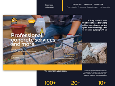 Construction Company - Web Design branding design graphic design ui web web design