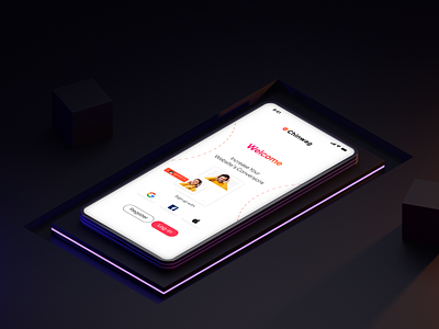 Mobile UI Welcome Page - Mockup