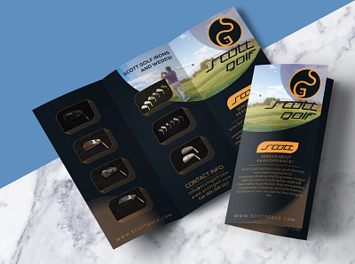 Golf Tri-fold brochure design brand branding brochure brochure design flyer flyer design illustration logo trifold brochoure ui