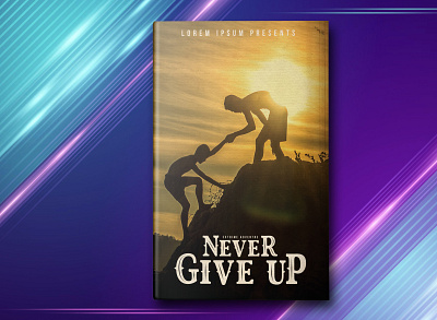 "Never give up" Book cover design book cover design