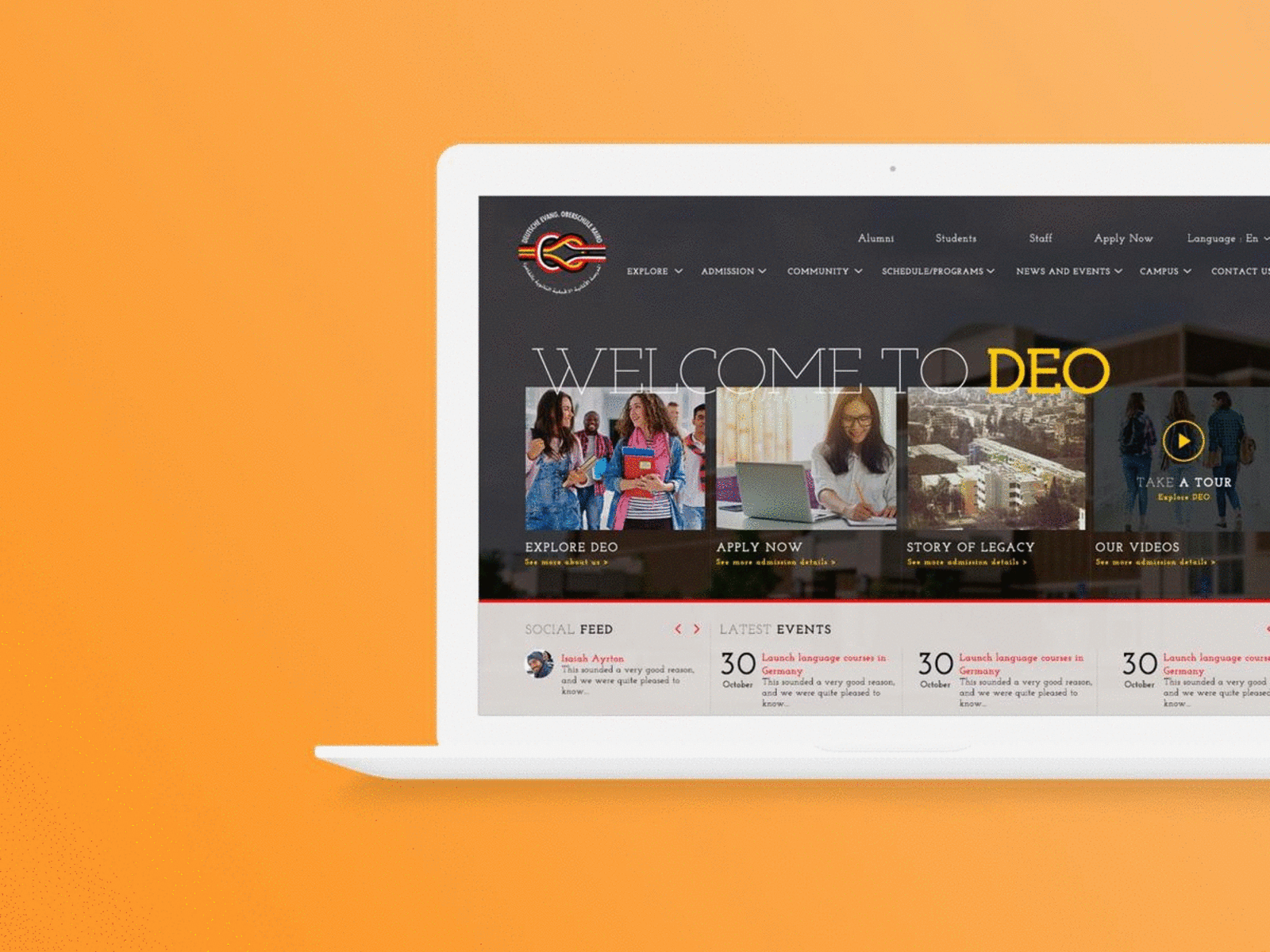 DEO Kairo School - Egypt - Website animated branding egypt redesign responsive design ui ux website concept website design