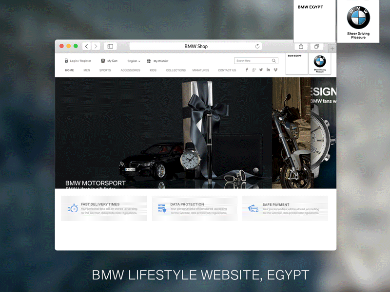 BMW Lifestyle Official Egypt e-Commerce Website animated bmw design e commerce app gif sketch ux