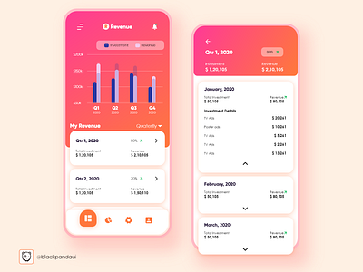 Revenue animation app banking concept createwithadobexd design dribbleshot finance ios iosapp logo madewithxd mpandaarts mpandaphotos quaterly revenue ui ux ux design xd