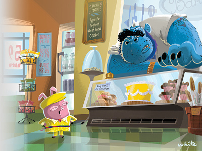 Percy and the grocer book childrens illustration percy photoshop picturebook pig