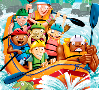 Whitewater Rafting highlights illustration kids magazine puzzle rafting whitewater