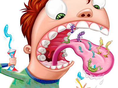 Germs digital germs illustration kids magazine painter photoshop