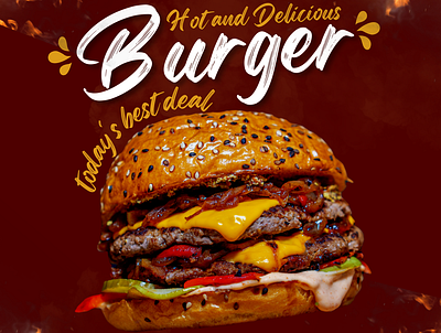 Burger Poster advertising branding design flyers graphic design graphics photoshop poster