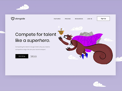 Compete like a superhero applicant tracking system ats header hire hiring platform hr illustration jumbotron squirrel