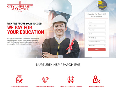 University Lead Generation Page - Enquiry Form