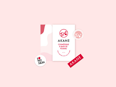 AKANE - ORGANIC SKINCARE branding business cards cosmetic logo design organic stationery sticker design