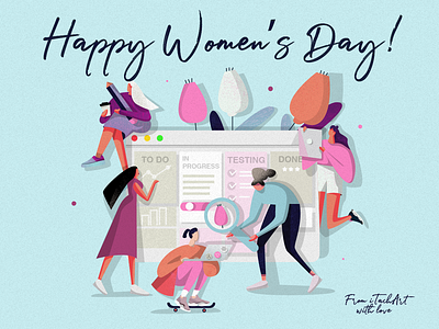Happy International Women’s Day! art branding characer charachter charachter design design dribble graphic art illustration illustration art invite itechart social campaign texture typography vector