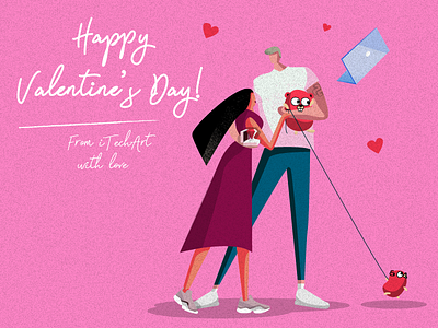 Happy Valentine's Day art characer charachter charachter design design graphic art illustration illustration art invite itechart social campaign texture typography ui vector