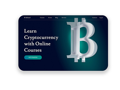 Concept of a website for cryptocurrency courses bitcoin blue course courses cryptocurrency design graphic design green webdesign website white