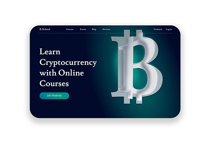 Concept of a website for cryptocurrency courses