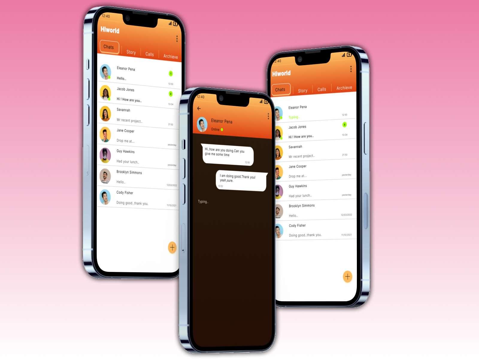 Messaging app by Chandana Ramavath on Dribbble