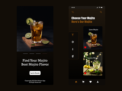 Drink App - UI/UX Design alcohol app appdesign design drink mojito soft drink ui uidesign uiux ux uxdesign uxui wine