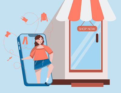 Shopping online illustration vector