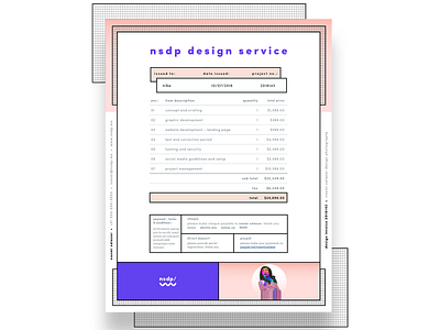 Personal Invoice Rebrand brand brand and identity brand assets creative direction design graphic design invoice invoice design memphis design visual design