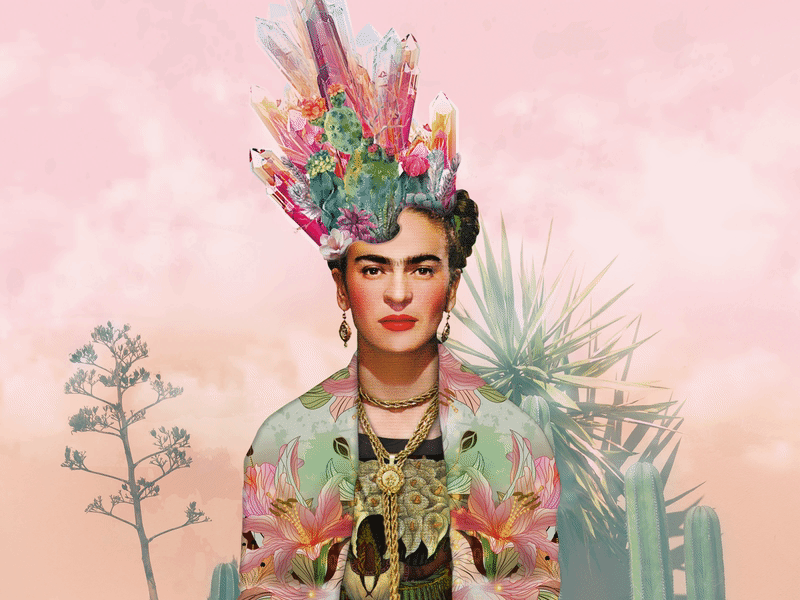 frida_x_desertdaze🌵 animated gifs animation animation after effects fridakahlo gif gifart iamnaomidesign illustration parallax photoshop surreal wacom