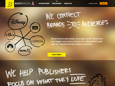 2013 Burst Media Website Redesign branding corporate interaction ui ux web