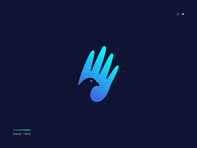 Hand bird graphic design logo negativespace simple