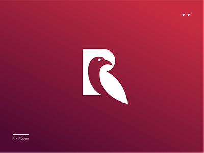 Raven animal branding graphic design letterr logo minimal modern negativespace raven