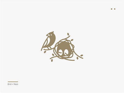 Bird Family animal bird branding eggs family graphic design logo nest silhouette warm