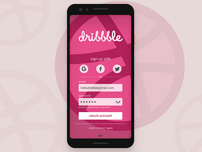 hello dribbble + dailyUI #001 dailyui 001 figma hello dribbble mobile ui