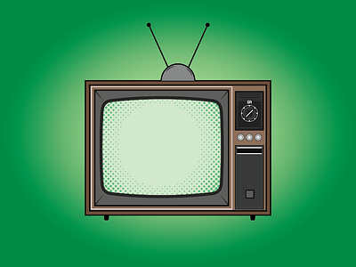 Retro TV firstpost gradient green halftone illustrator retro tv vector vintage