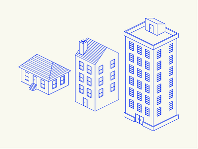 Homes on the Grid apartment building city grid homes house housing illustration isometric lines mini vector
