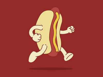 Dog on the Run character dog food hot illustration movie retro shop snack vector