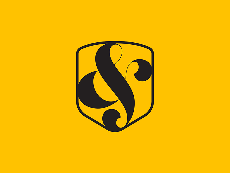 Something Strong, Something Soft ampersand black contrast design logo shield soft strong yellow