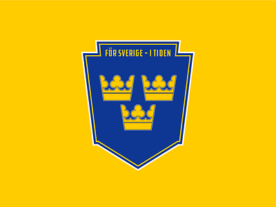 The Triple Crown blue country crown crowns flag minimal shield sweden swedish vector yellow