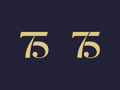 75 or 75? 75 anniversary five logo merge number numerical serif seven test