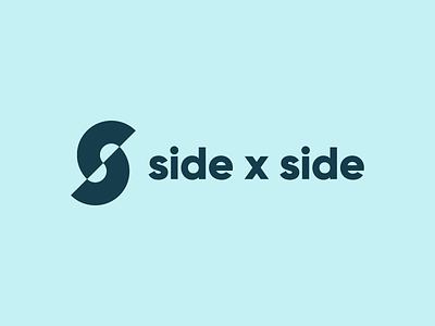 side x side blue branding cut equity geometric identity logo minimal s simple slice