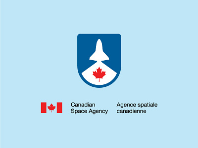 New Frontiers badge canada leaf logo maple minimal patch shuttle space spaceship