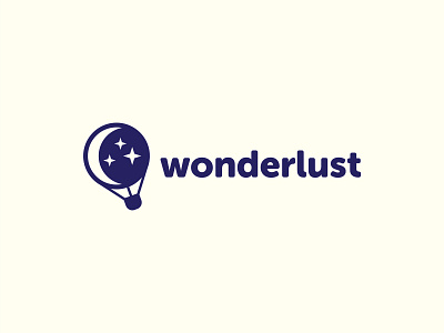 Wonderlust balloon brand branding concept identity illustrator logo logo design purple vector wonder