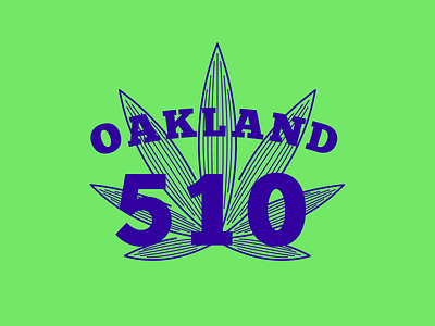 Oakland 510 — T-shirt Design bright cannabis design green illustration oakland purple t shirt t shirt design vector