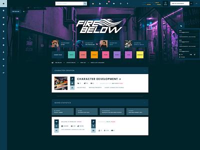 Fire Below — Forum Theme bold colorful concept dark design forum theme ui web design writing