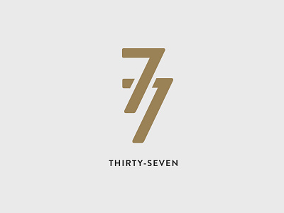 Thirty-Seven Logotype bar cocktail drink hotel lounge minimal number restaurant seven thirty three