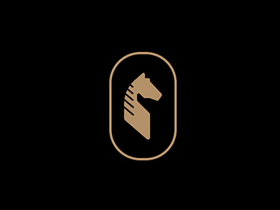 Mambo Symbol america western cowboy crest fashion gold horse minimalist profil silhouette