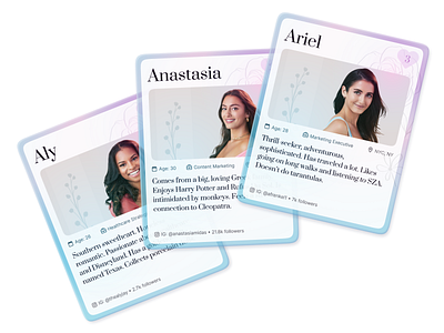 Reality TV trading cards bio card design cards digital design gradients graphic design playing cards profile trading cards