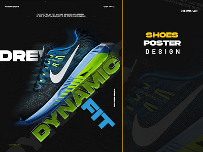 Shoes poster design branding creative poster design drew mahadi dribble poster desiner graphic design poster design shoes poster design trendy designer