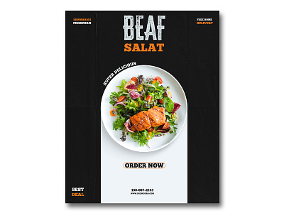 Beaf Salat Food poster design branding design designer food poster design graphic design graphic designer illustration logo poster poster design ui