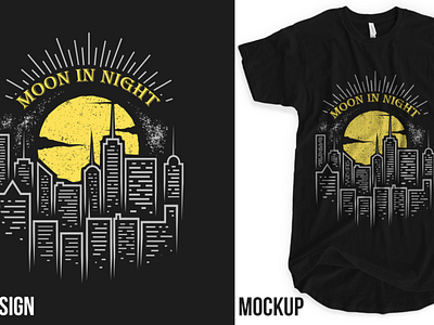 Moon in Night T-shirt design