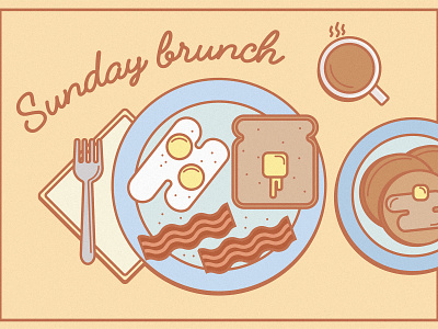 Sunday Brunch breakfast design flat illustration vector