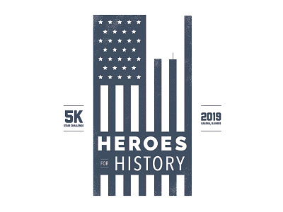 Heroes for History 5k 911 adveristing american flag design flag grunge logo memorial poster run stairs stars stripes texture tshirt vector